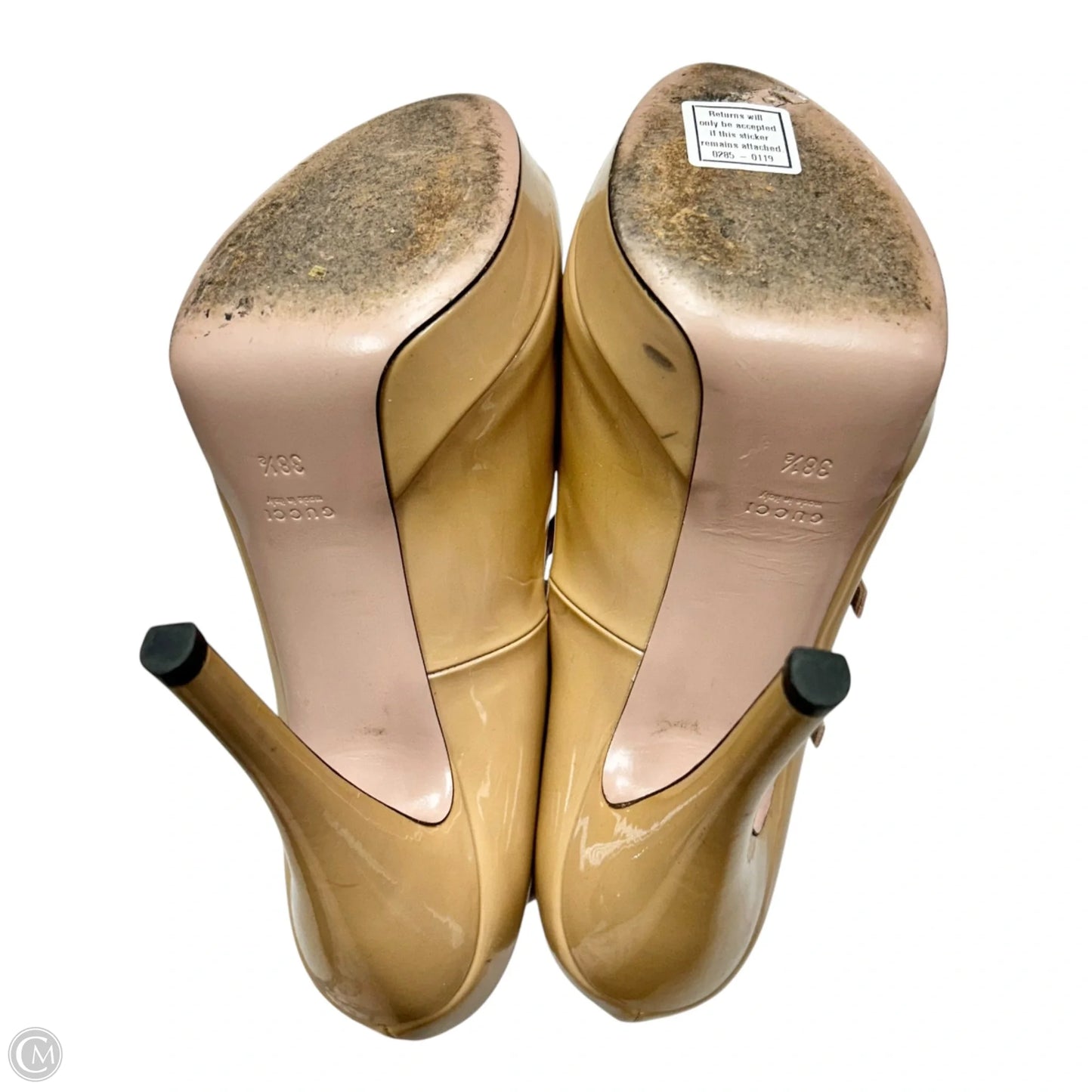 Shoes Luxury Designer By Gucci In Beige, Size: 8