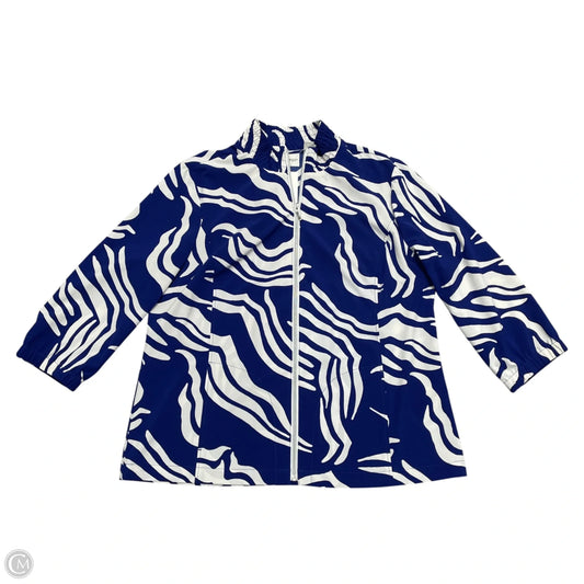 Jacket Other By Zenergy By Chicos In Blue & White, Size: L