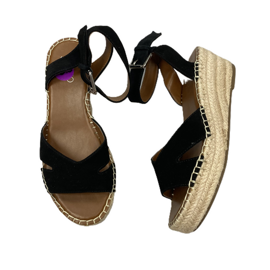 Black Sandals Heels Wedge By Franco Sarto, Size: 6.5
