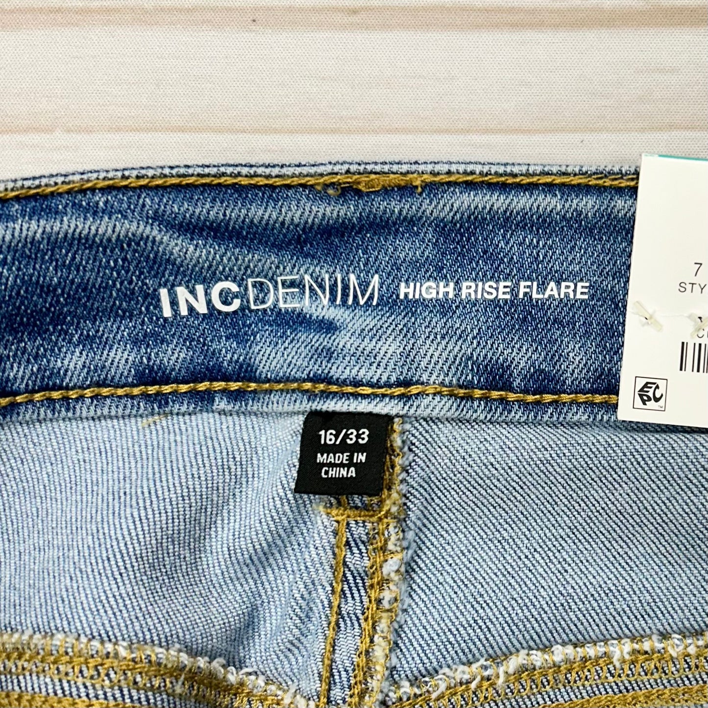 Blue Denim Jeans Flared By Inc, Size: 16