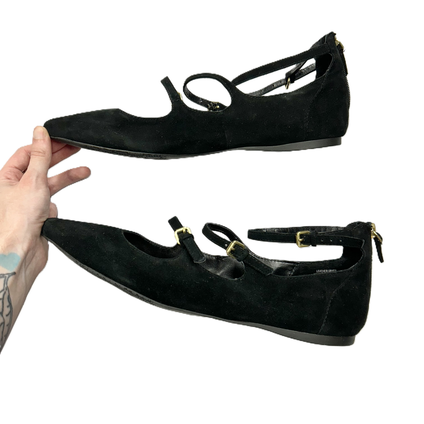 Black Shoes Flats By Crown Vintage, Size: 11