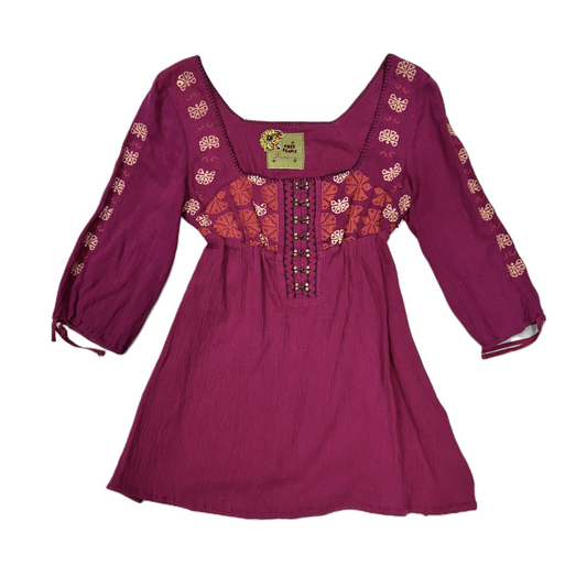 Tunic Long Sleeve By Free Kisses In Purple, Size: M