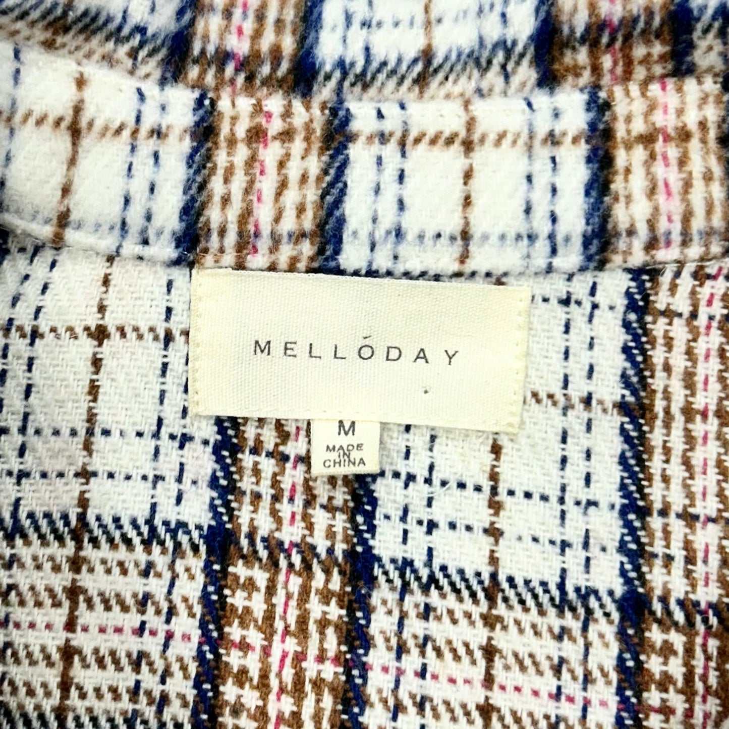 Jacket Shirt By Melloday In Plaid Pattern, Size: M