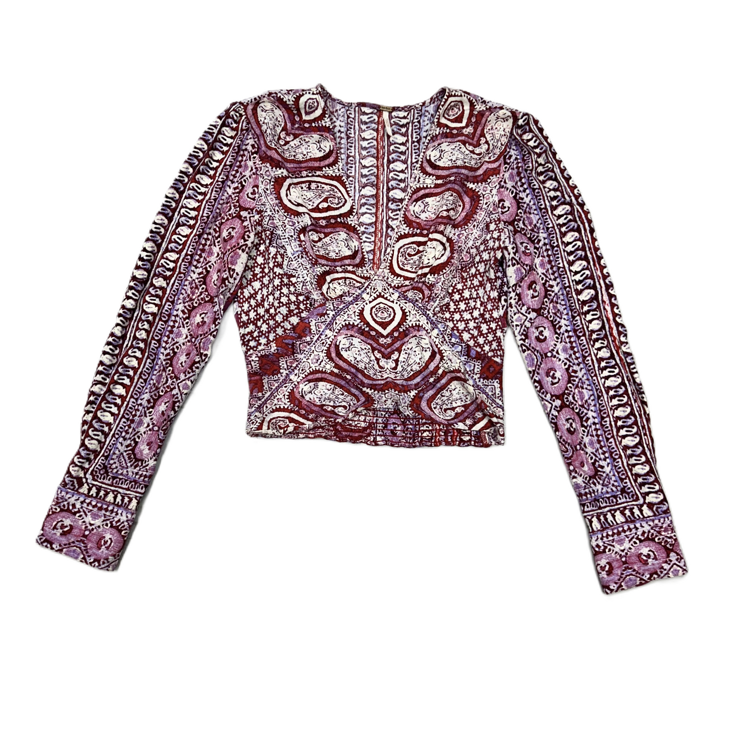 Top Long Sleeve By Free People In Pink & Purple, Size: M