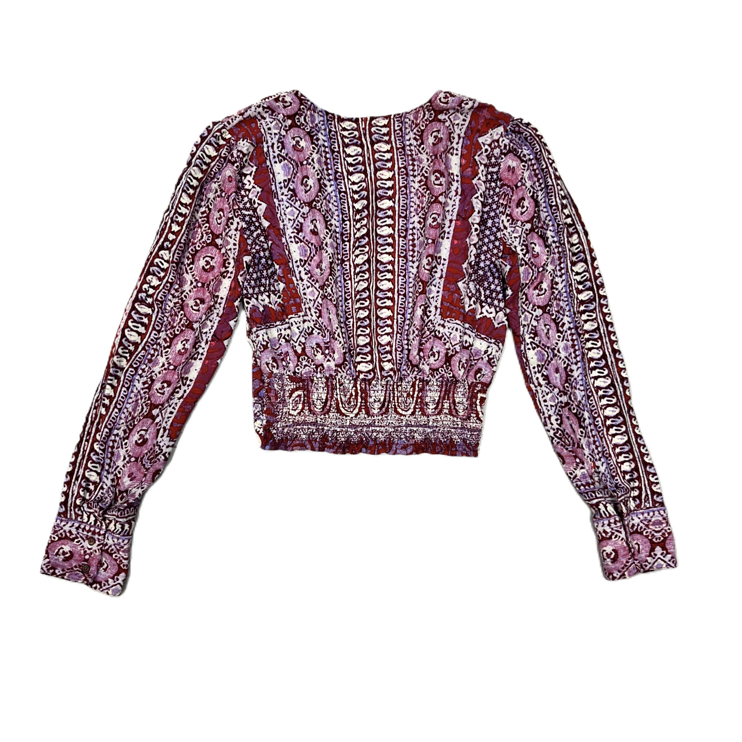 Top Long Sleeve By Free People In Pink & Purple, Size: M