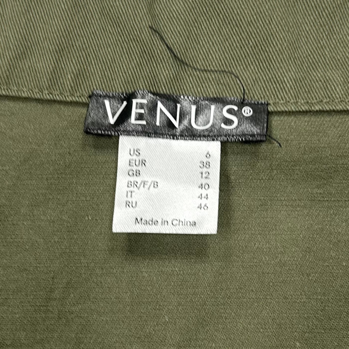 Jacket Denim By Venus In Black & Green, Size: S