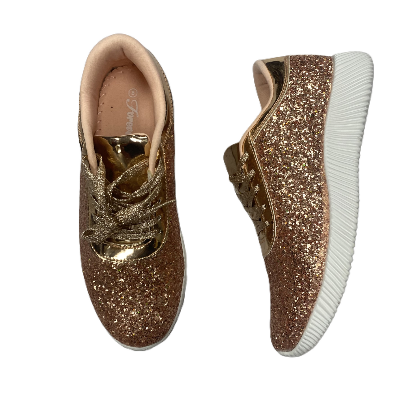 Shoes Sneakers By Forever In Rose Gold, Size: 8