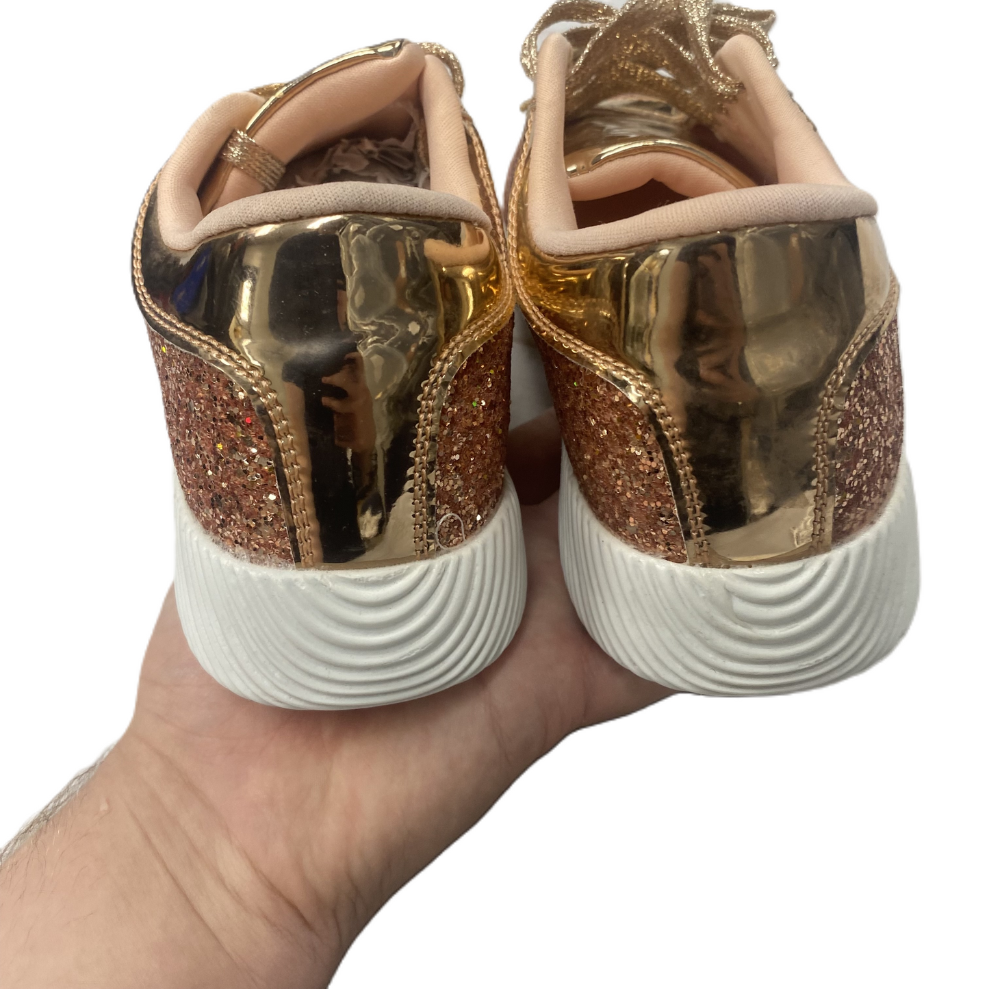 Shoes Sneakers By Forever In Rose Gold, Size: 8