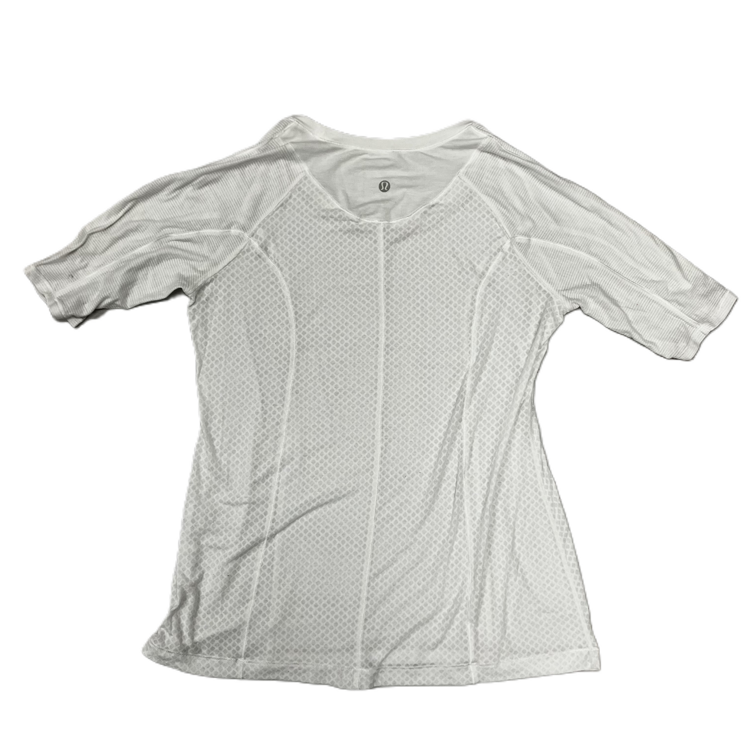 Athletic Top Short Sleeve By Lululemon In White, Size: S