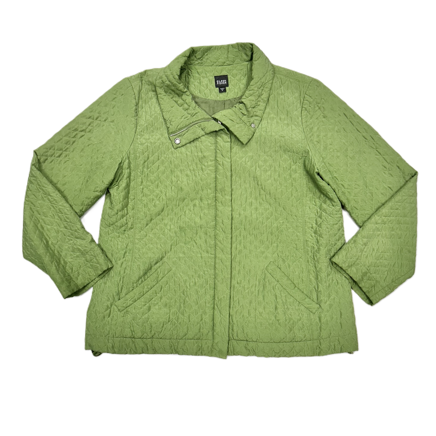 Jacket Puffer & Quilted By Eileen Fisher In Green, Size: Xl