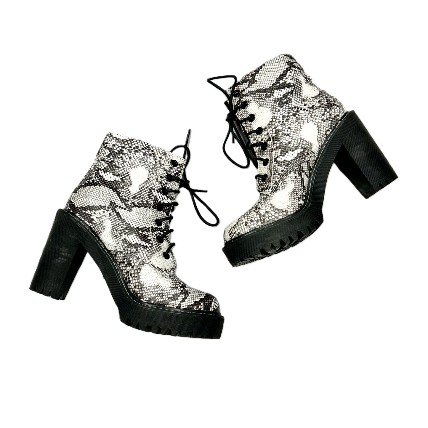 Boots Ankle Heels By Madden Girl In Snakeskin Print, Size: 6.5