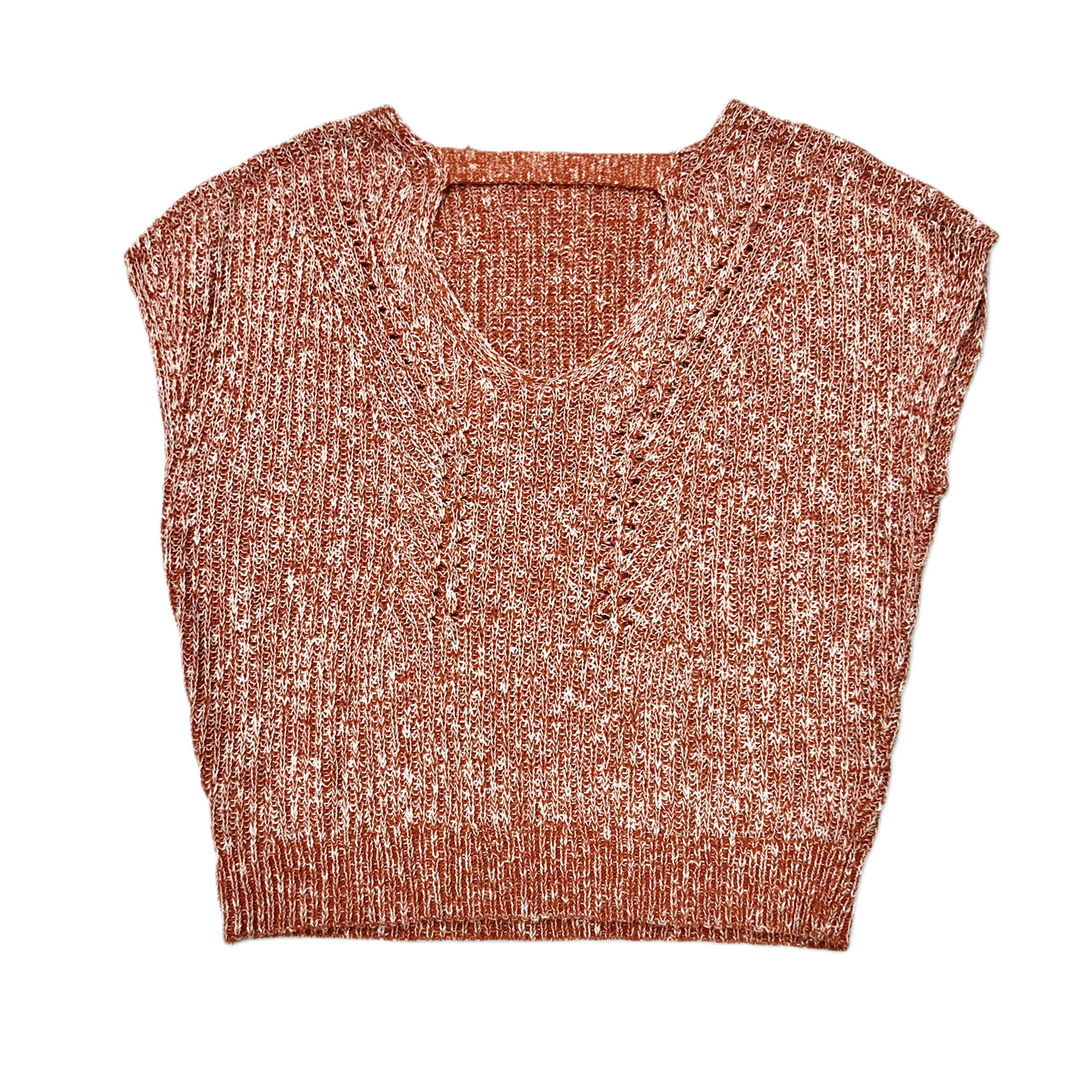 Vest Sweater By Pilcro In Orange & White, Size: Xs