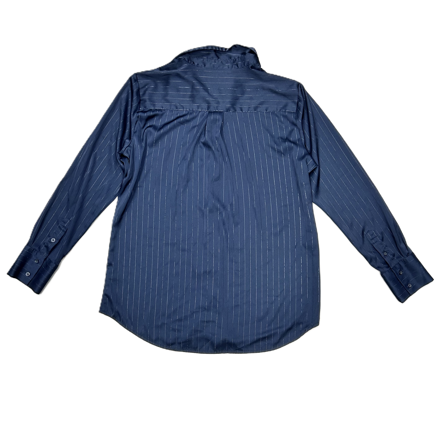 Blouse Long Sleeve By Nine West In Navy, Size: L