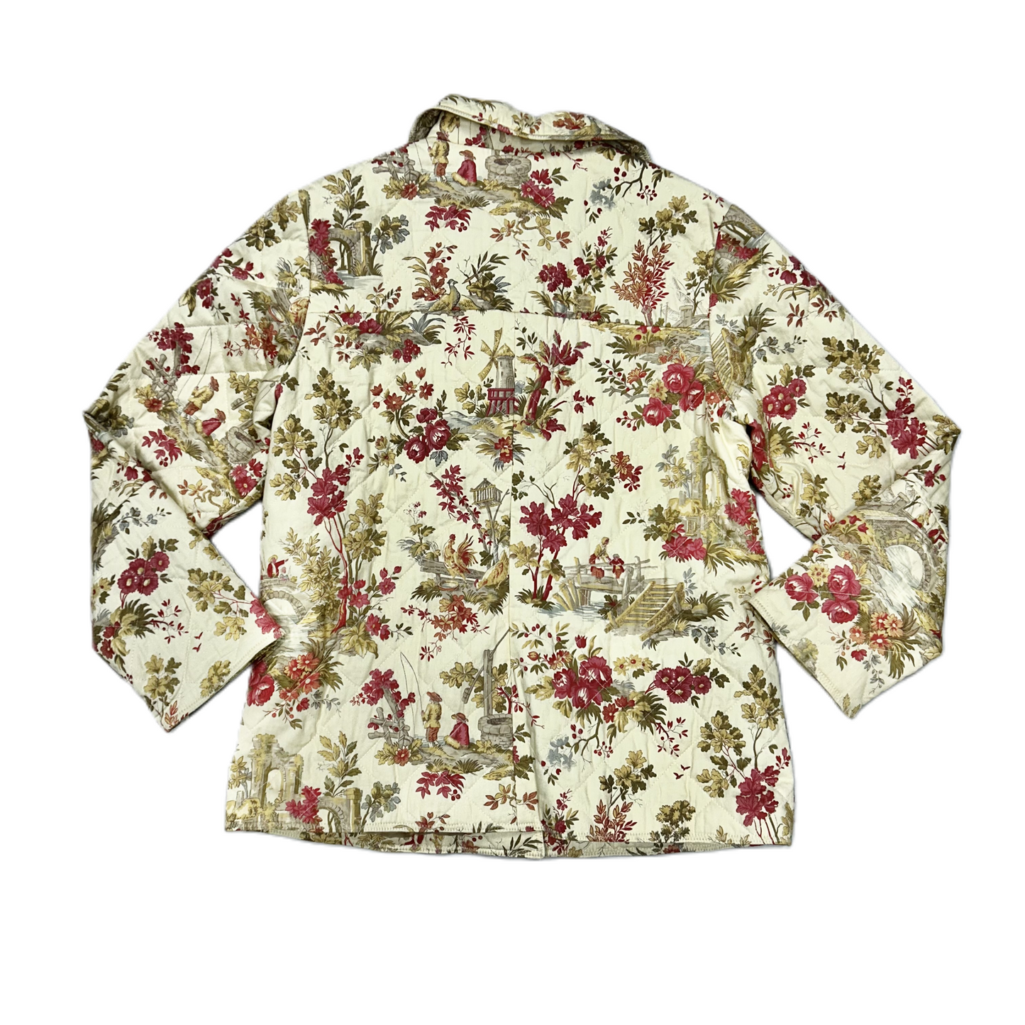 Jacket Puffer & Quilted By Isabella's Journey In Floral Print, Size: L