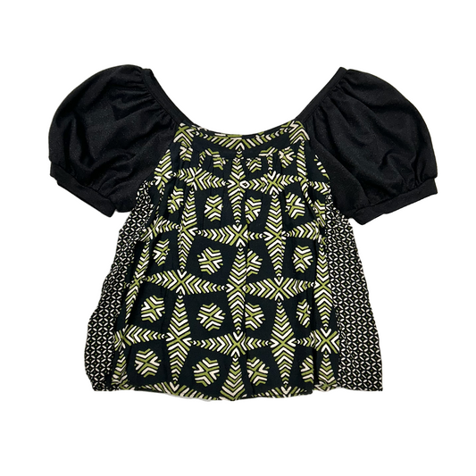 Top Short Sleeve By Maeve In Black & Green, Size: S