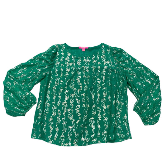 Top Long Sleeve Designer By Lilly Pulitzer In Green, Size: Xl