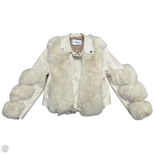 Coat Fox Fur By Fur Lux In Cream, Size: M/L