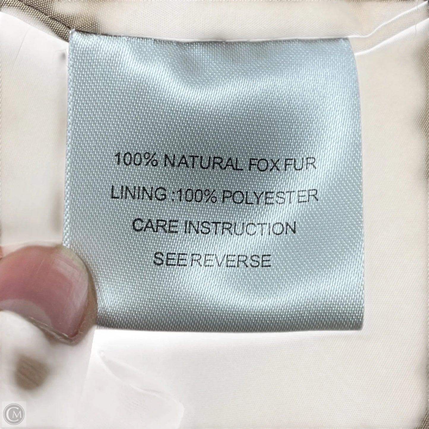 Coat Fox Fur By Fur Lux In Cream, Size: M/L