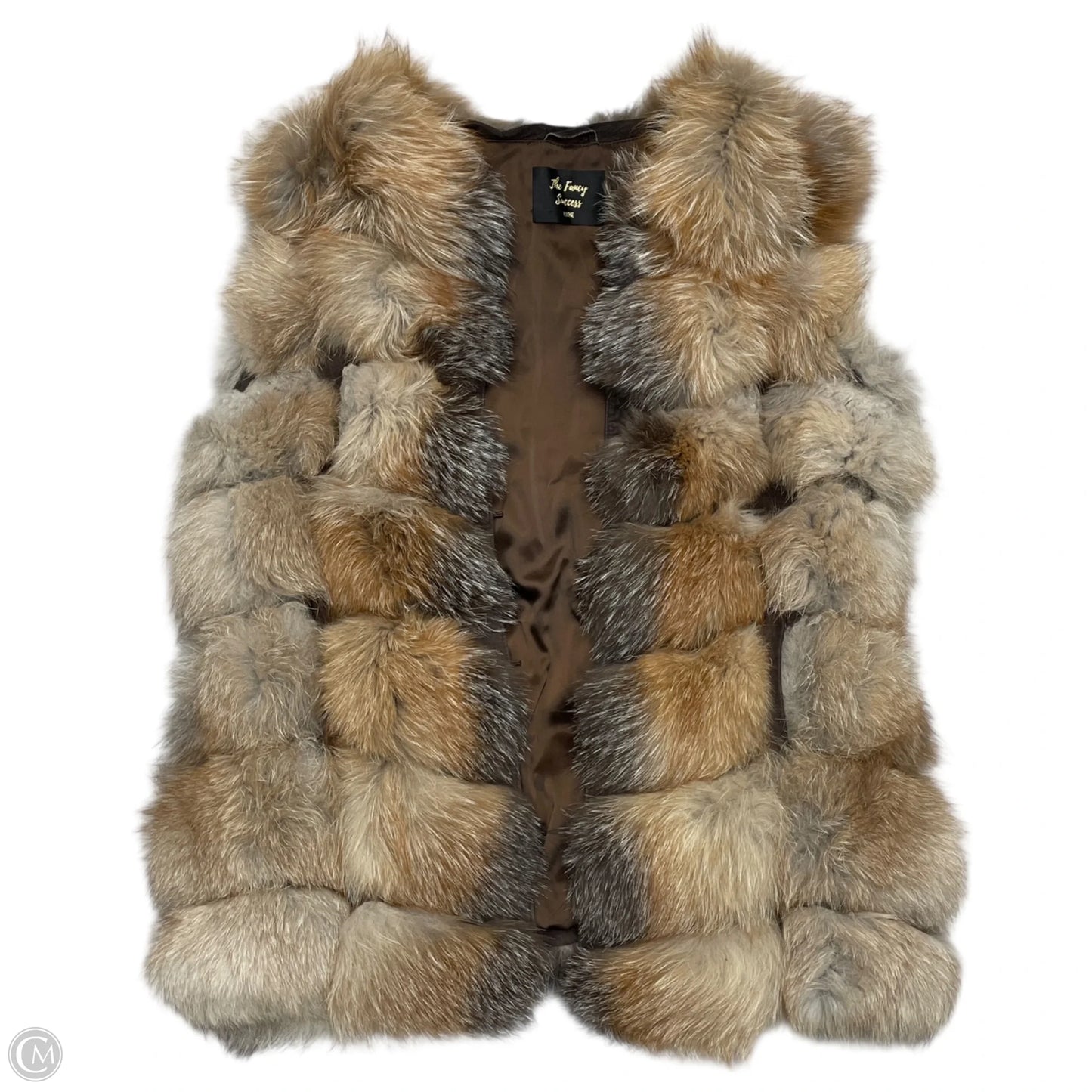 Vest Fox Fur By The Fancy Success In Brown, Size: Xl