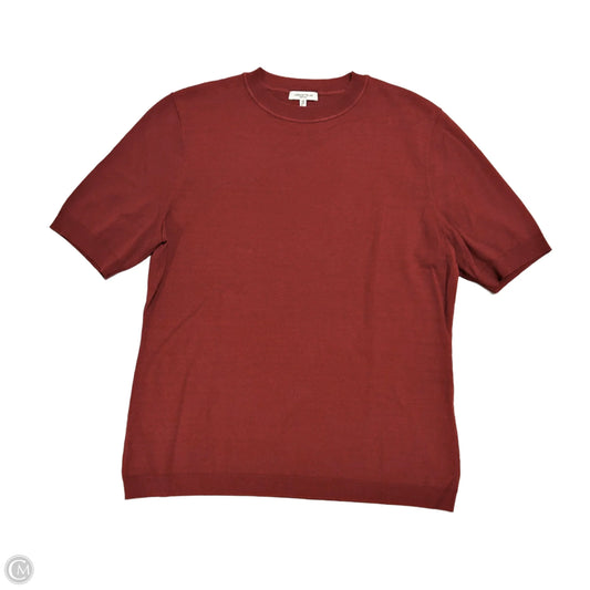 Top Short Sleeve Designer By Lafayette 148 In Red, Size: L
