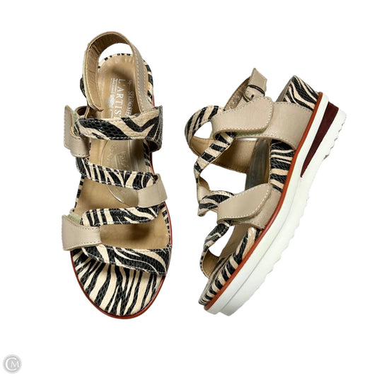 Sandals Heels Platform By Spring Step In Zebra Print, Size: 7
