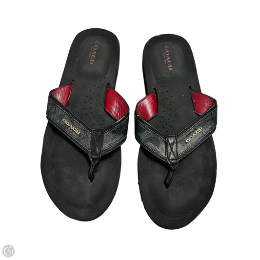 Sandals Designer By Coach In Black, Size: 8.5