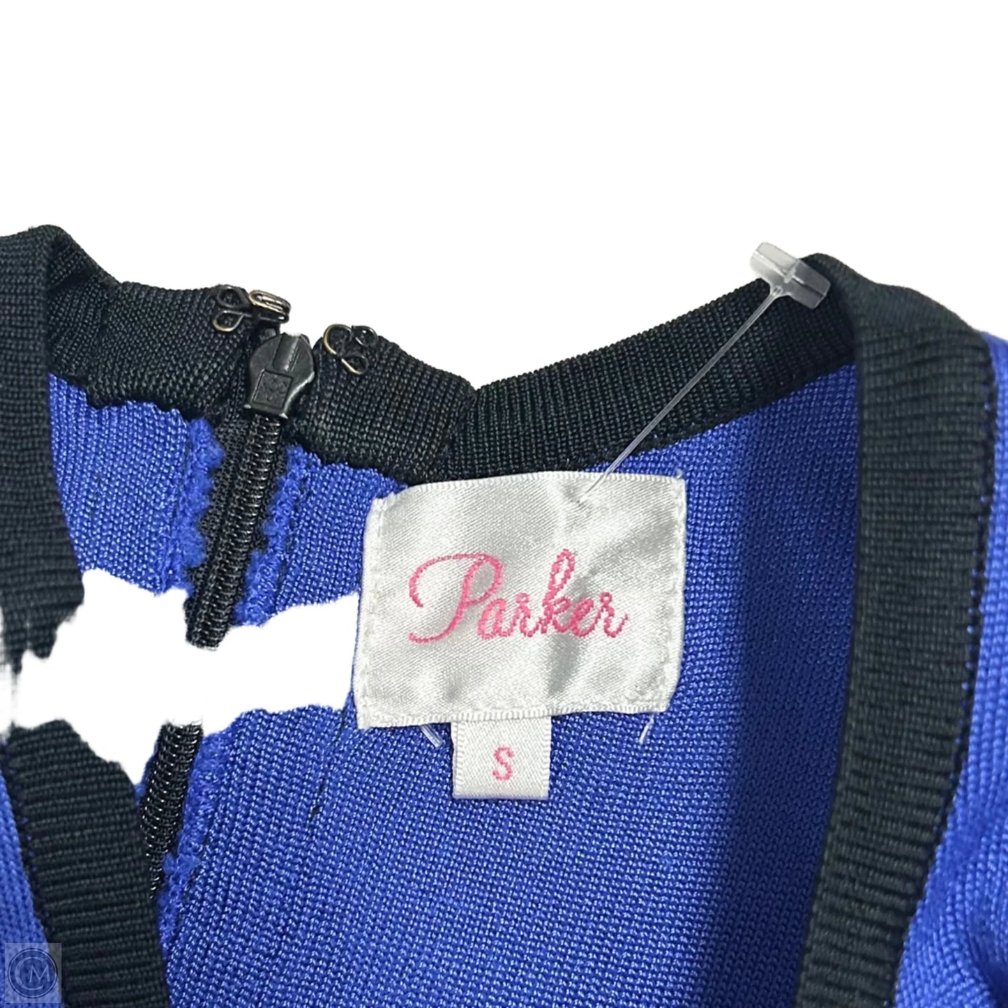 Dress Casual Midi By Parker In Black & Blue, Size: S