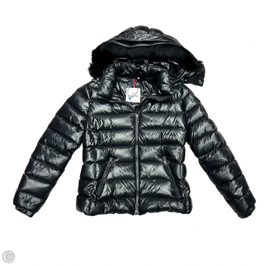 Coat Luxury Designer By Moncler In Black, Size: Xs