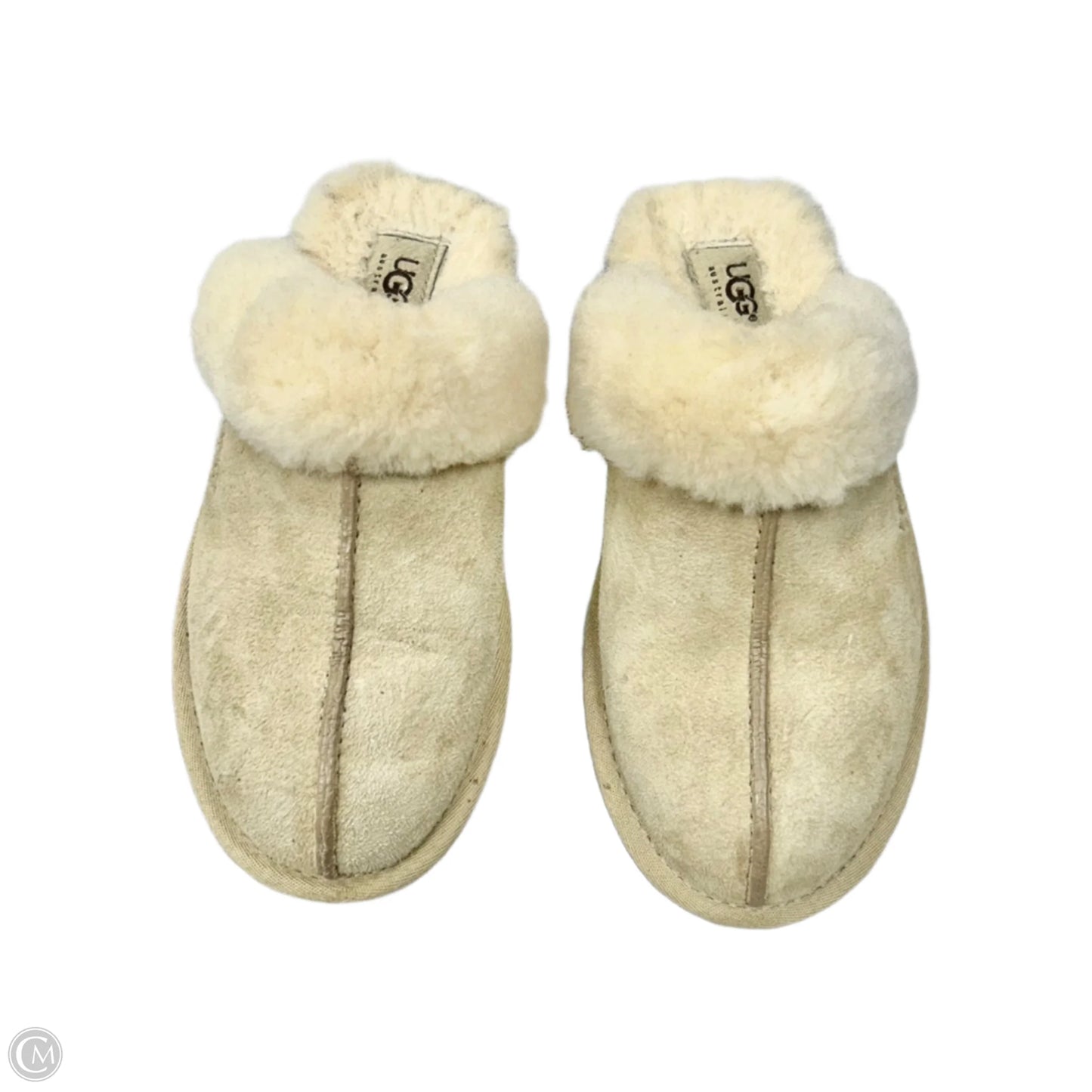 Slippers Designer By Ugg In Cream, Size: 6
