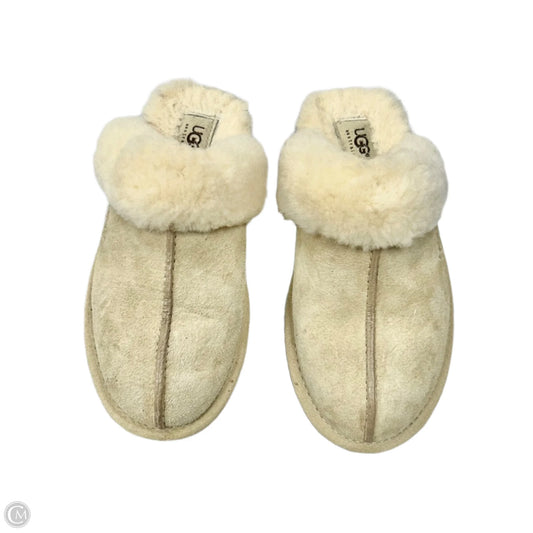 Slippers Designer By Ugg In Cream, Size: 6