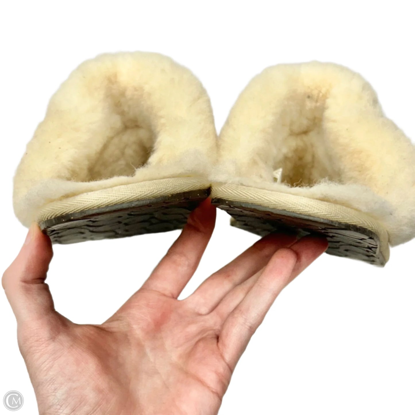 Slippers Designer By Ugg In Cream, Size: 6