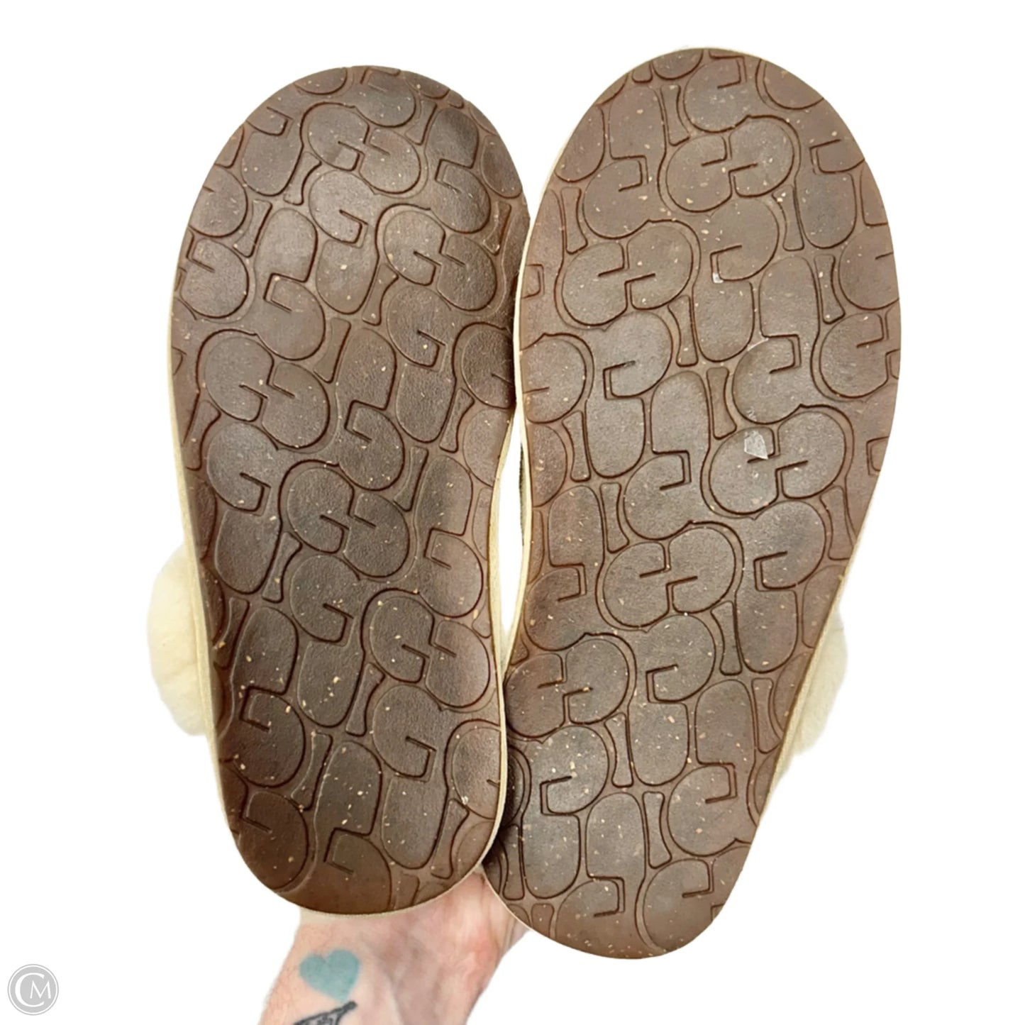 Slippers Designer By Ugg In Cream, Size: 6