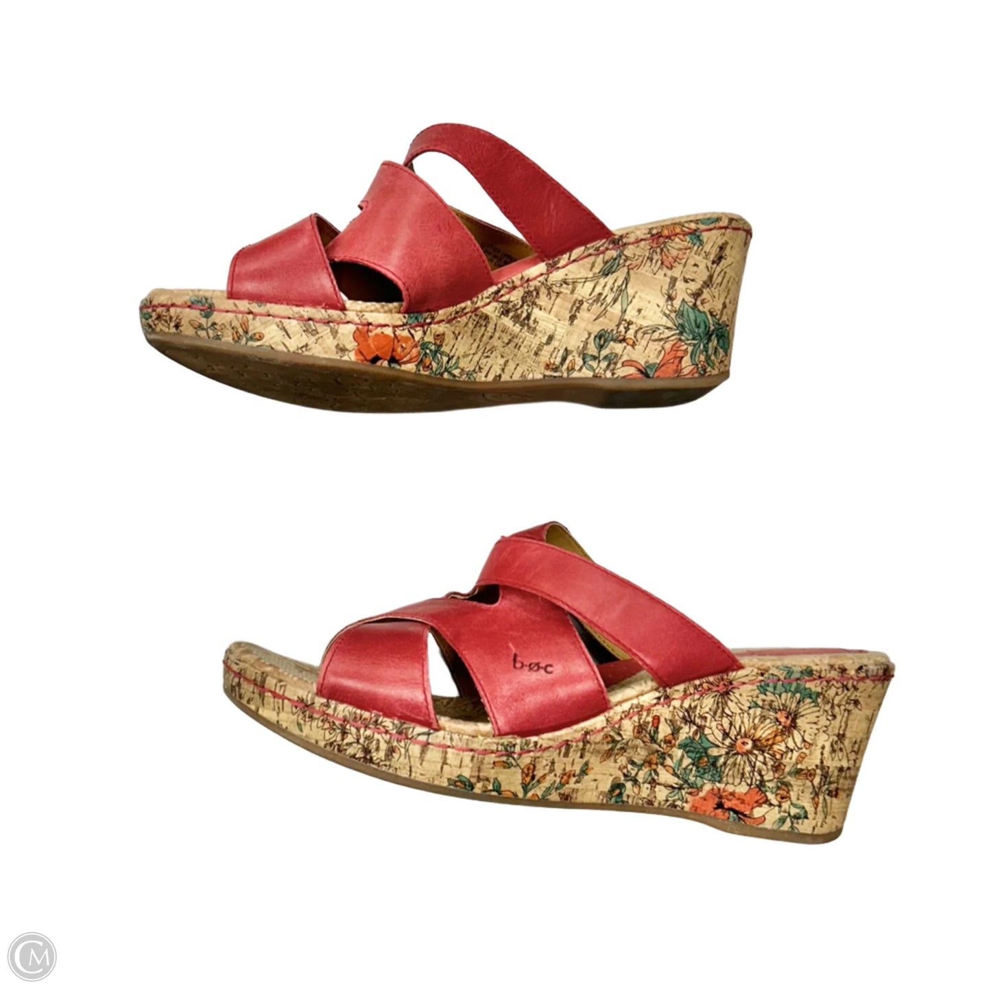 Sandals Heels Wedge By Boc In Red, Size: 11