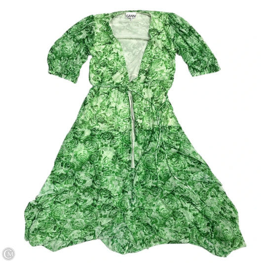 Dress Casual Midi By Ganni In Green, Size: S