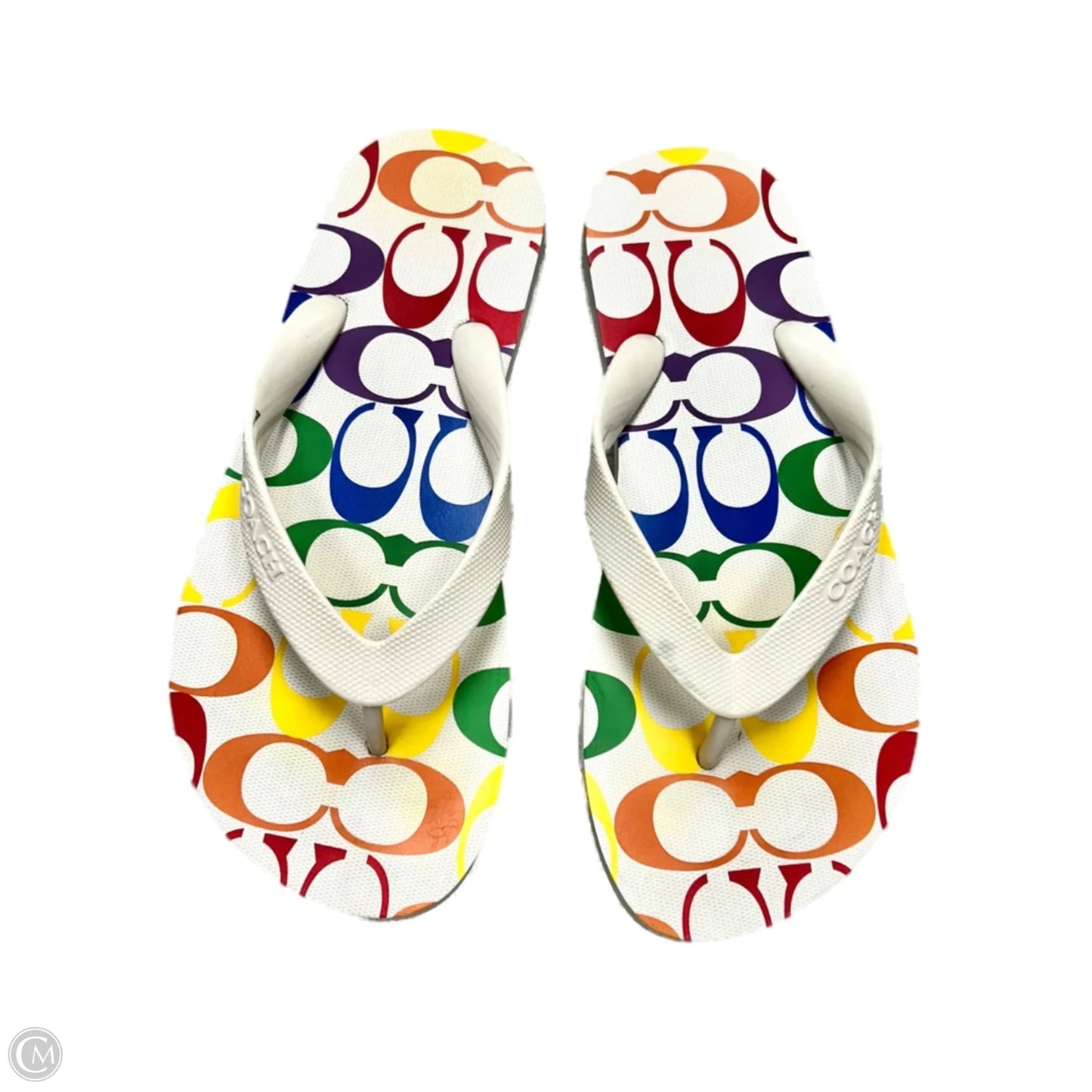 Sandals Designer By Coach In Rainbow Print, Size: 5/6