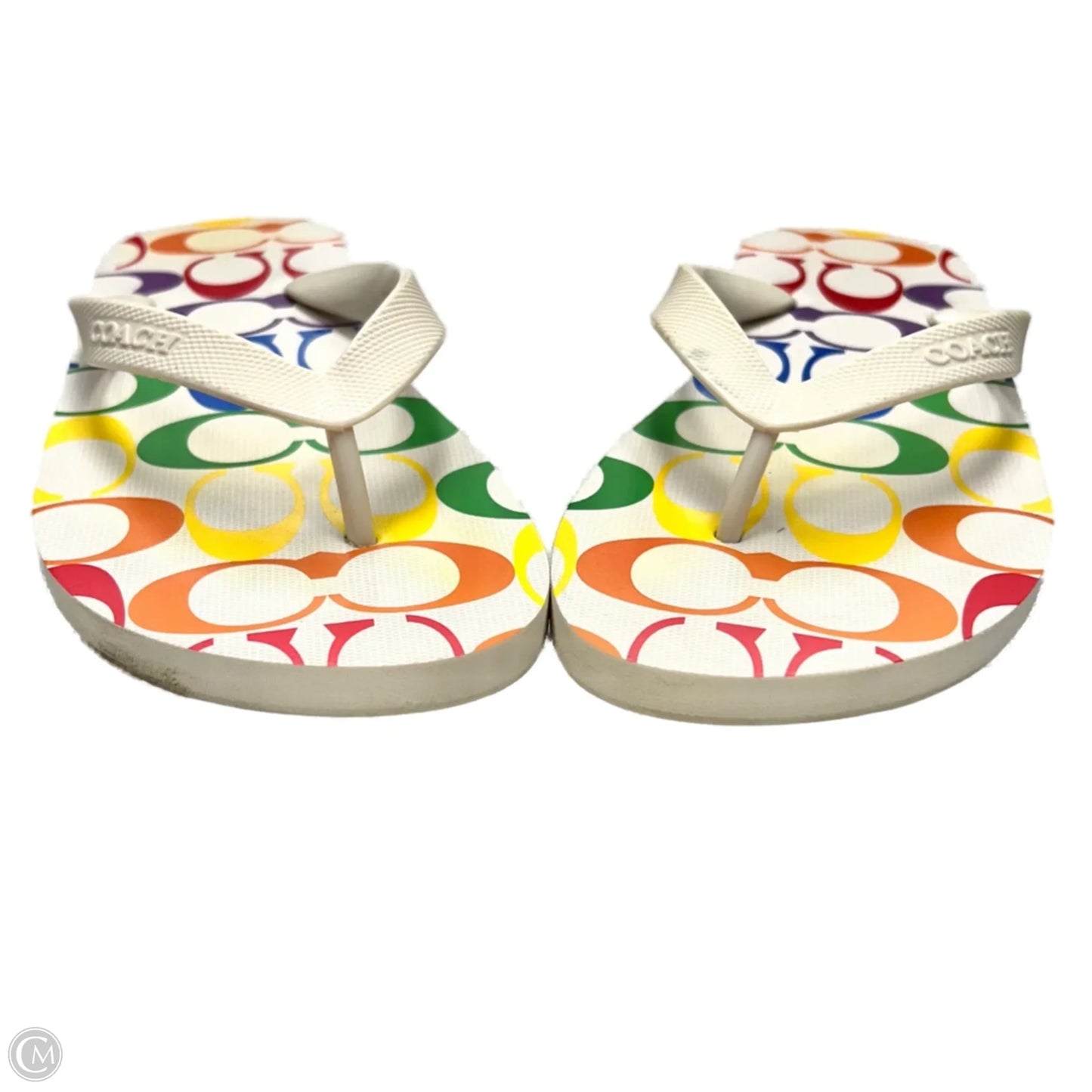 Sandals Designer By Coach In Rainbow Print, Size: 5/6