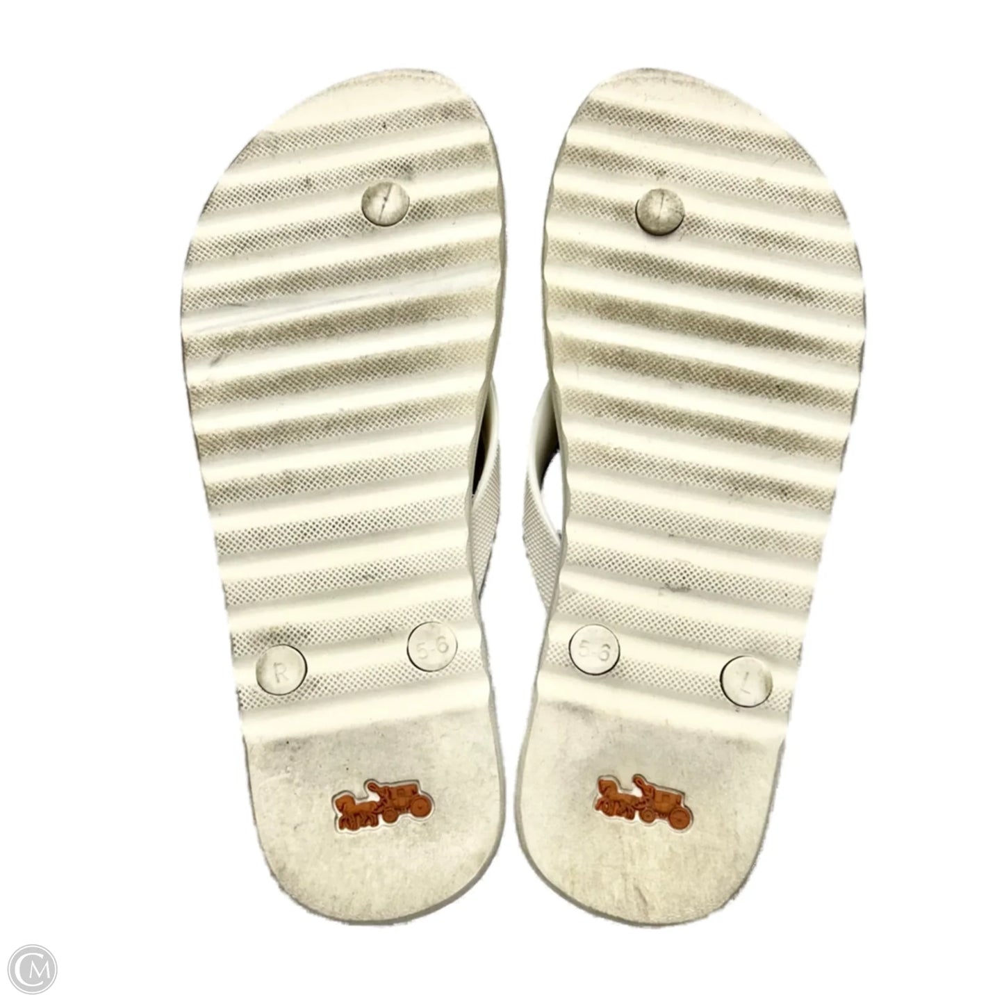 Sandals Designer By Coach In Rainbow Print, Size: 5/6