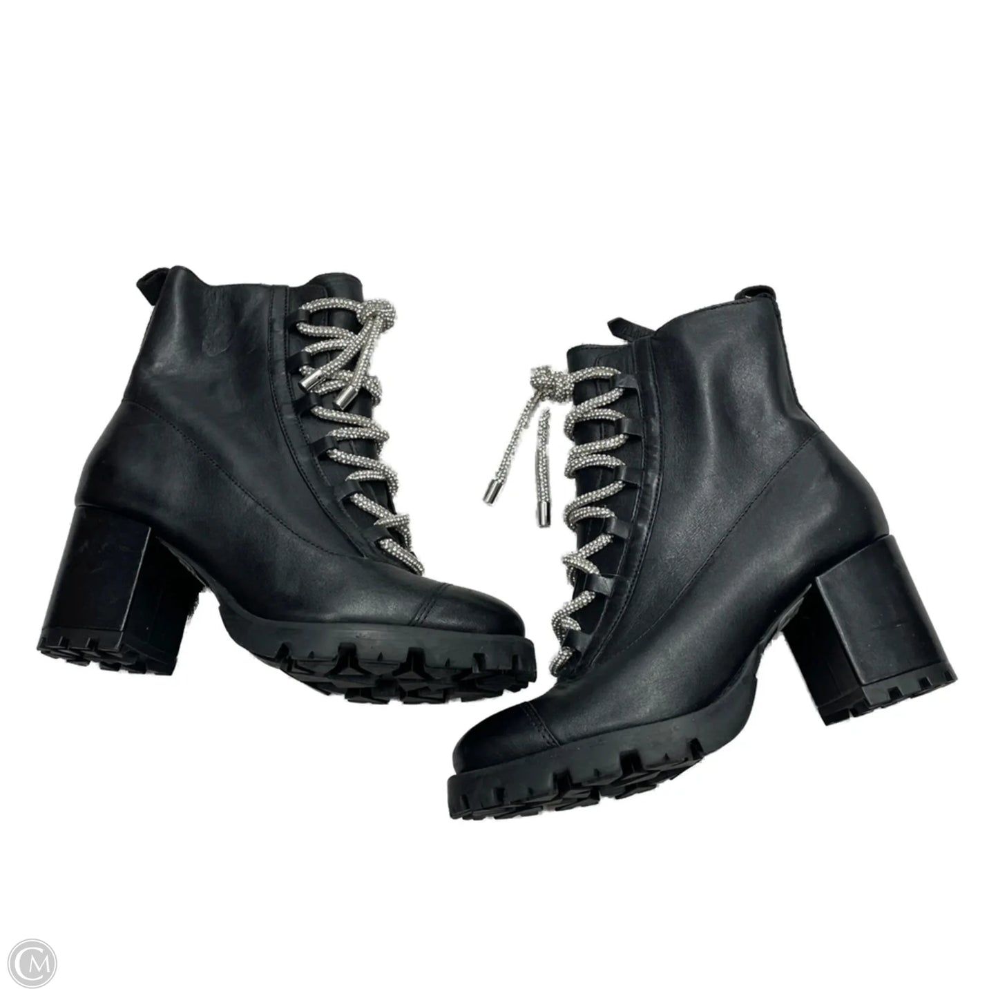 Boots Combat By Schultz In Black & Silver, Size: 5.5