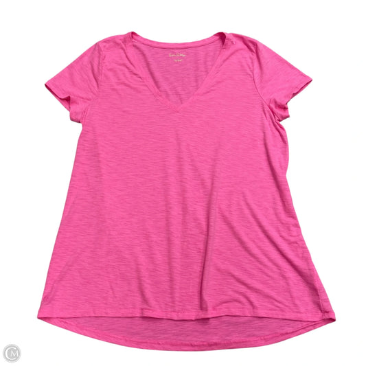 Top Short Sleeve Designer By Lilly Pulitzer In Pink, Size: L