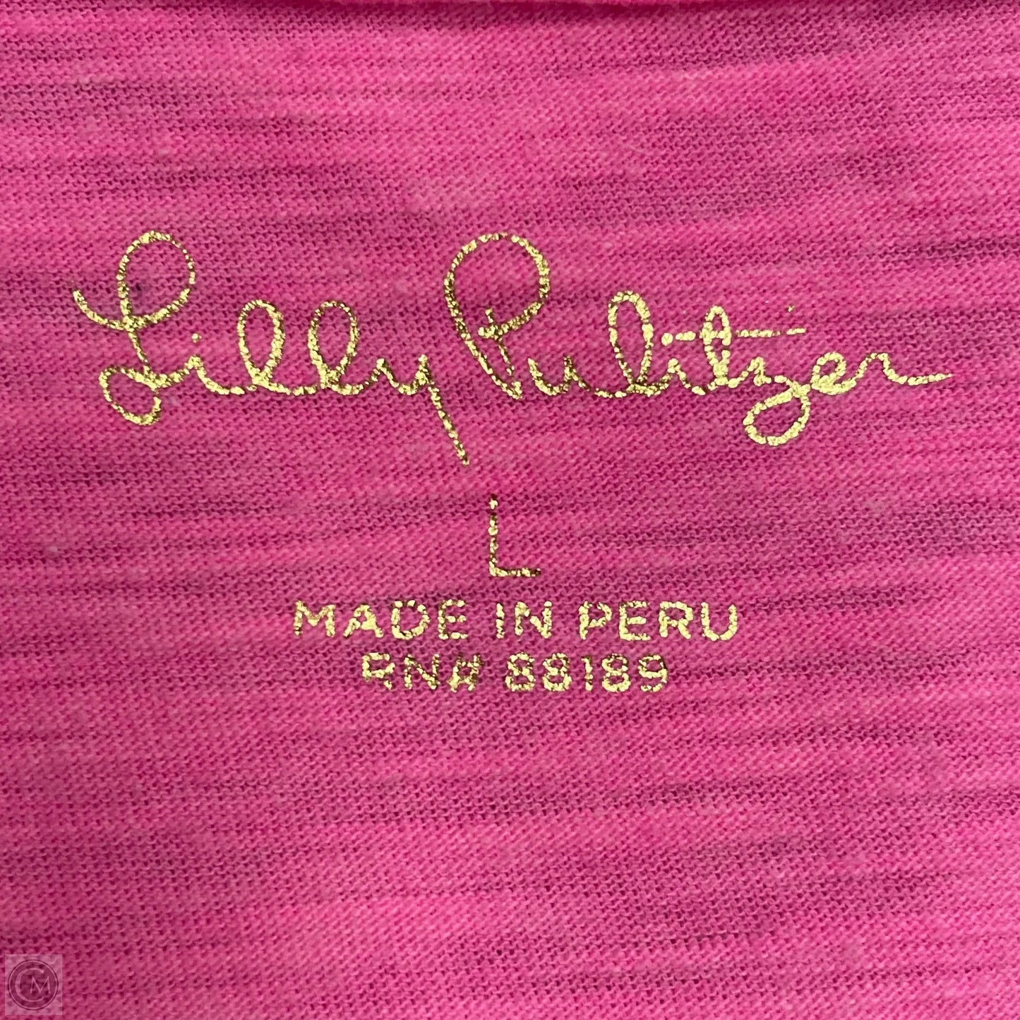 Top Short Sleeve Designer By Lilly Pulitzer In Pink, Size: L