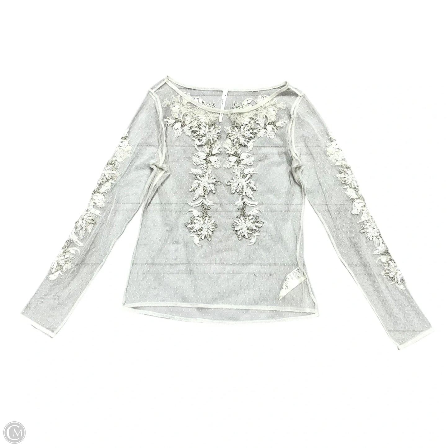 Top Long Sleeve By Anthropologie In Cream, Size: M