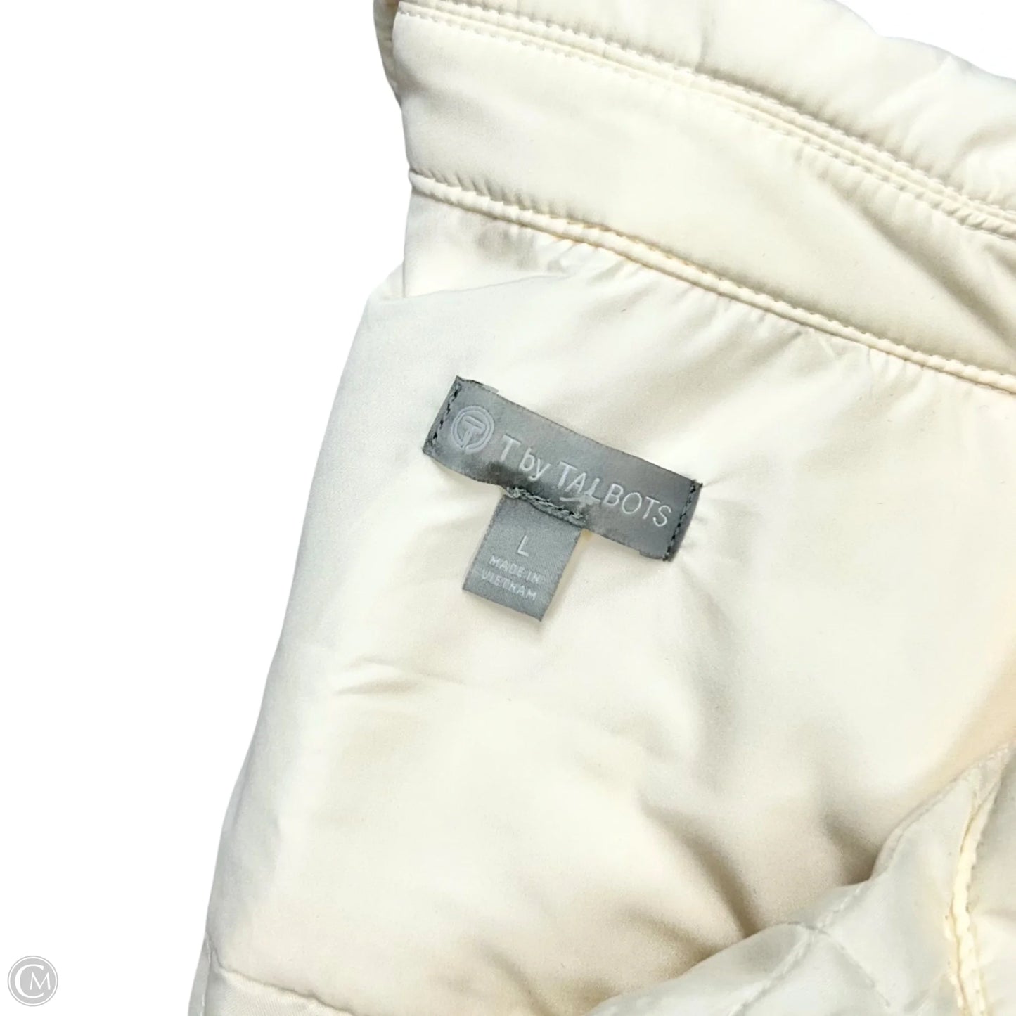 Jacket Puffer & Quilted By Talbots In Cream, Size: L