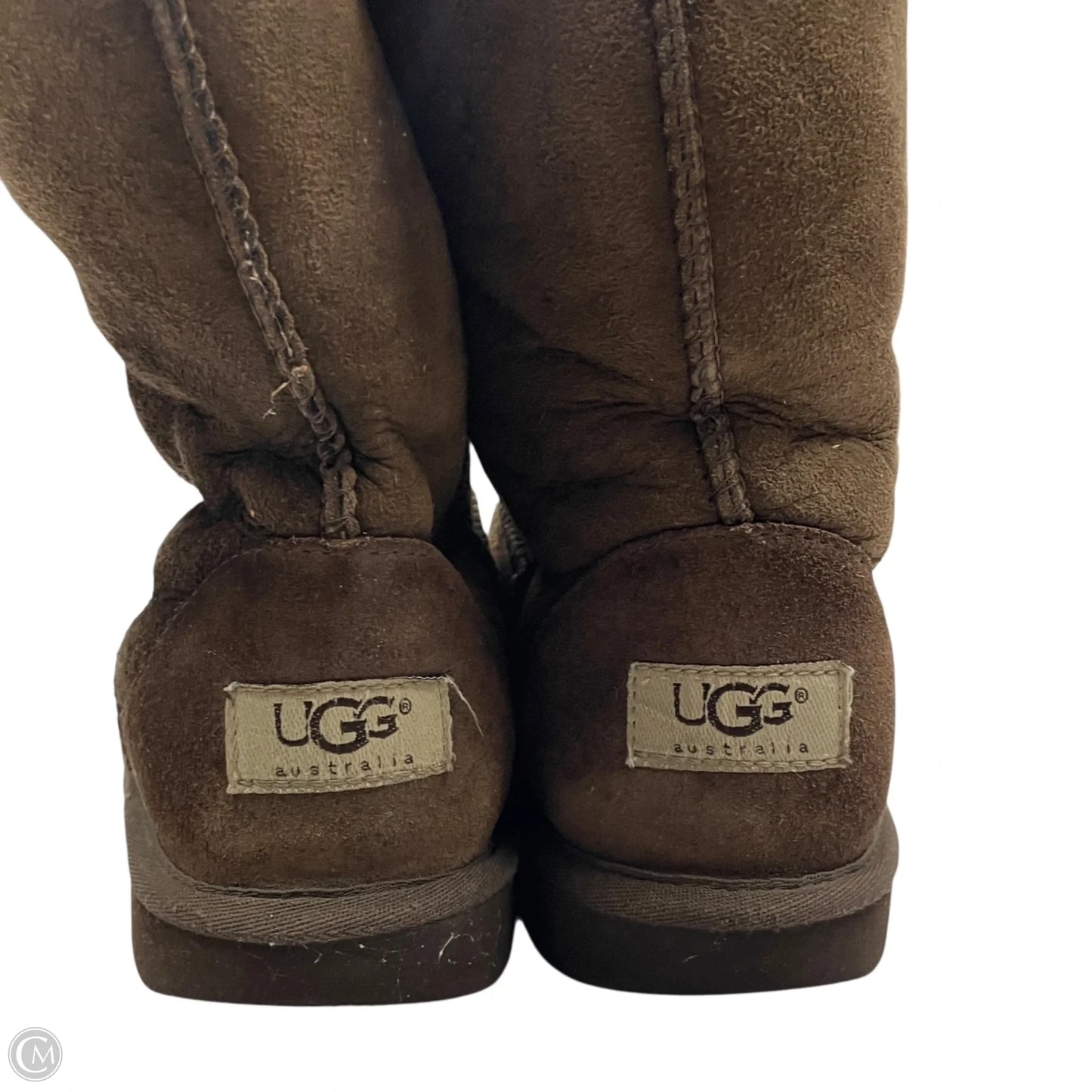 Boots Designer By Ugg In Brown, Size: 5