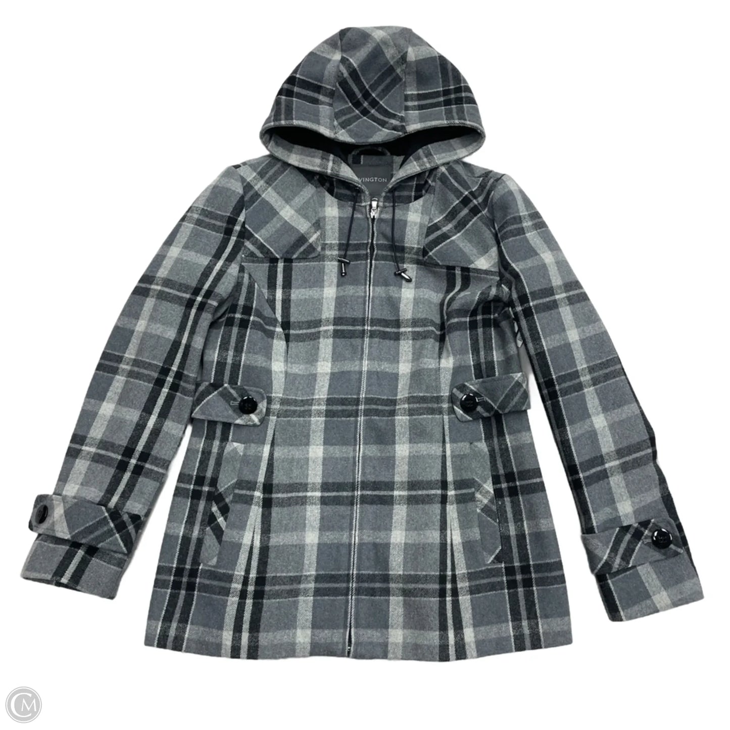 Coat Peacoat By Covington In Plaid Pattern, Size: M