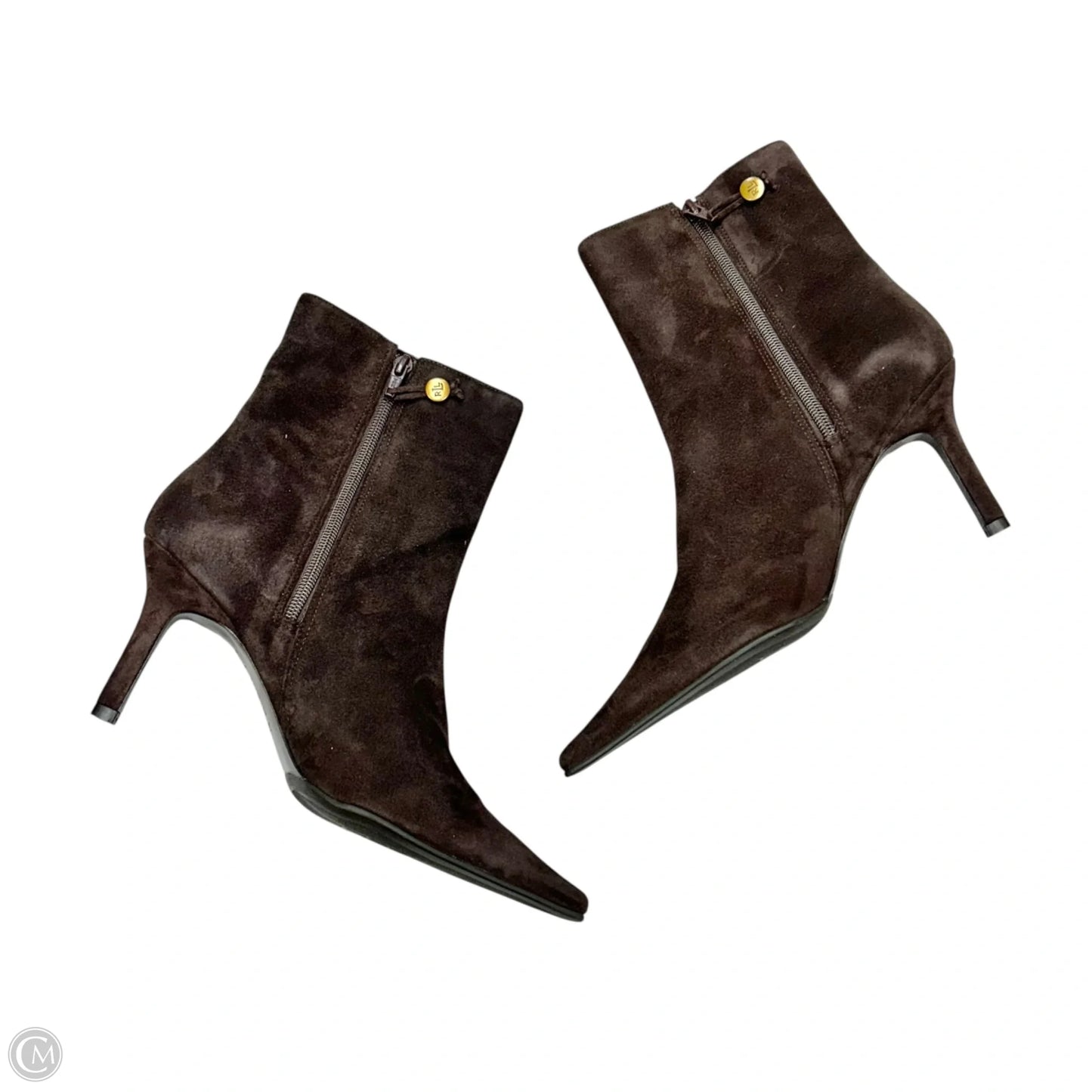 Boots Ankle Heels By Ralph Lauren In Brown, Size: 10