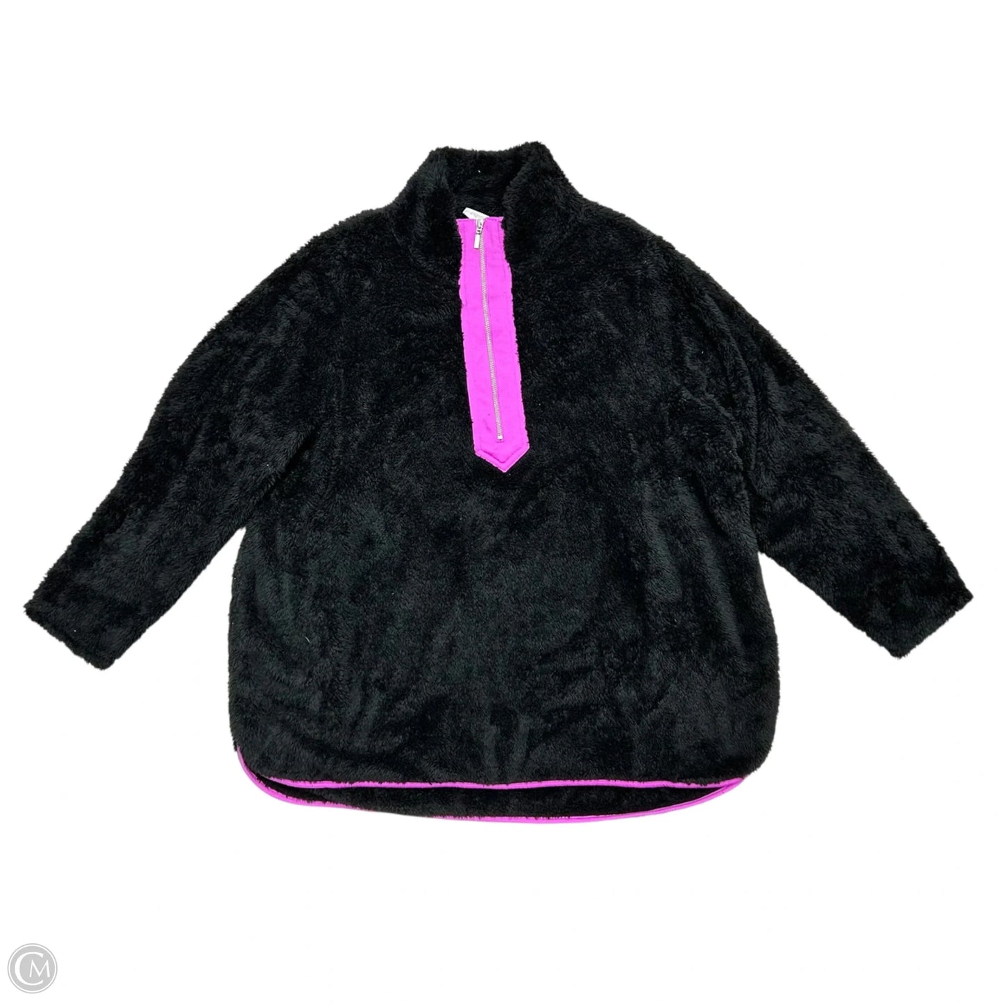 Sweatshirt Crewneck By Livi Active In Black & Purple, Size: 2x