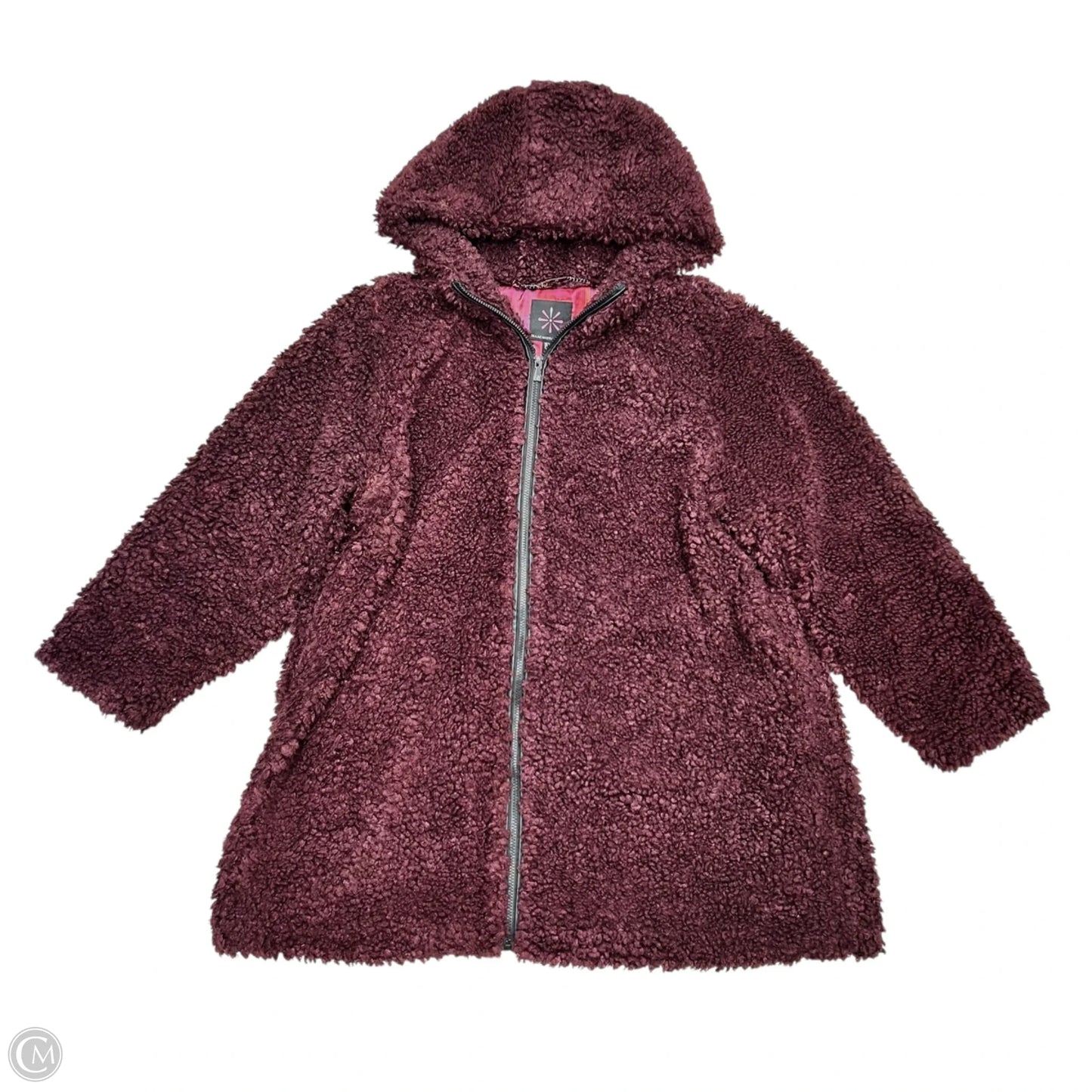 Coat Faux Fur & Sherpa By Isaac Mizrahi In Maroon, Size: 4x