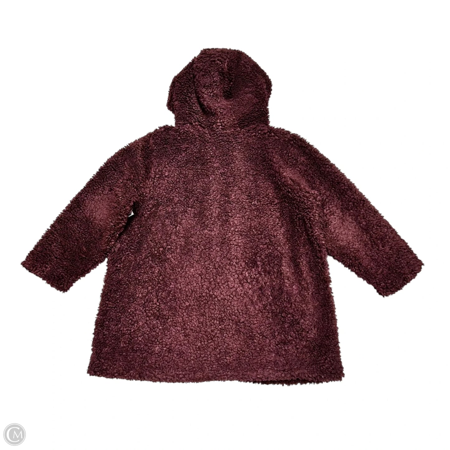 Coat Faux Fur & Sherpa By Isaac Mizrahi In Maroon, Size: 4x