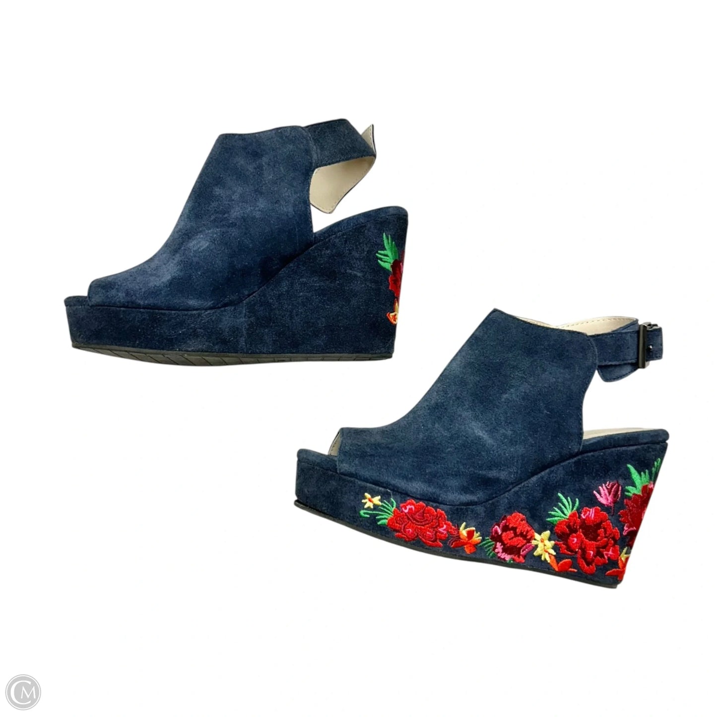 Sandals Heels Wedge By Kenneth Cole In Navy, Size: 7