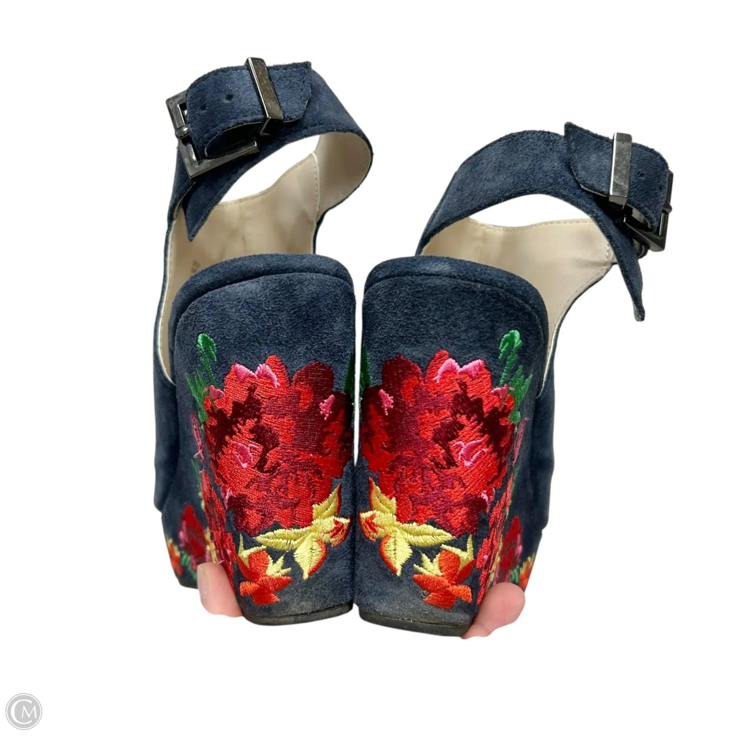 Sandals Heels Wedge By Kenneth Cole In Navy, Size: 7